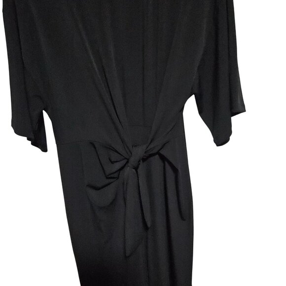 Zara Trafaluc Black Knot Front Jumpsuit Womens Size Small Half Sleeves Back Zip - Picture 4 of 7